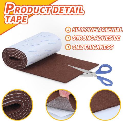 Felt Furniture Pads, 40 x 5 x 0.12 Inch Felt Strips