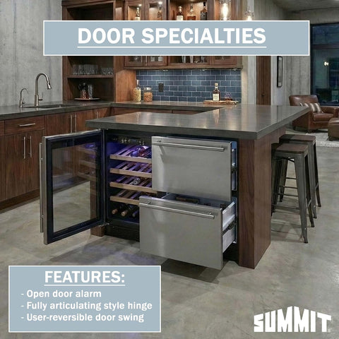Summit 36” Wine Cellar and Drawer Refrigerator Combo - ADRWC36