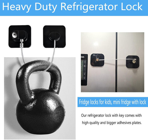 YEYA Child Proof Refrigerator & French Door Lock with Key, 2-Pack