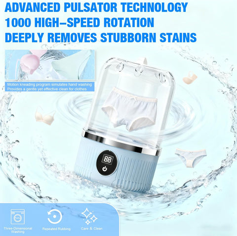 Underwear Washer, Portable Mini Washing Machine (Blue)