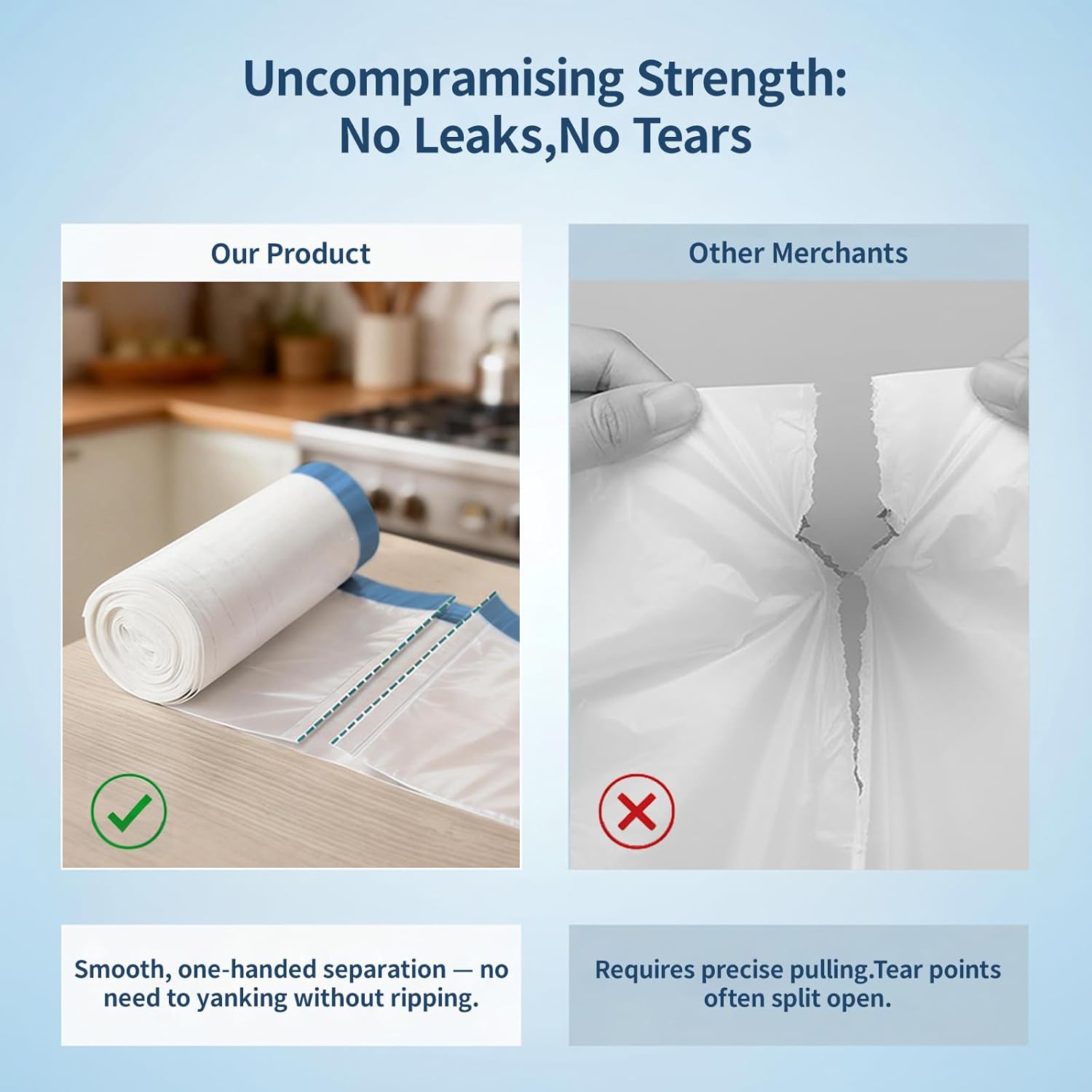 Small Trash Bags 4 Gallon Drawstring,1.1 Mil,Unscented,120 Count