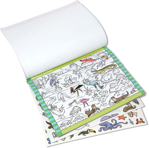 Melissa & Doug Seek & Find Sticker Pad – Animals, 400+ Stickers & 14 Scenes to Color, Search & Find Sticker Activity Pad for Coloring & Matching, Creative Learning Toys for Kids 4+ - FSC Certified