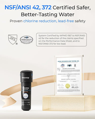 Waterdrop 10UA Under Sink Water Filter System, NSF/ANSI 42 Certified 1 Year