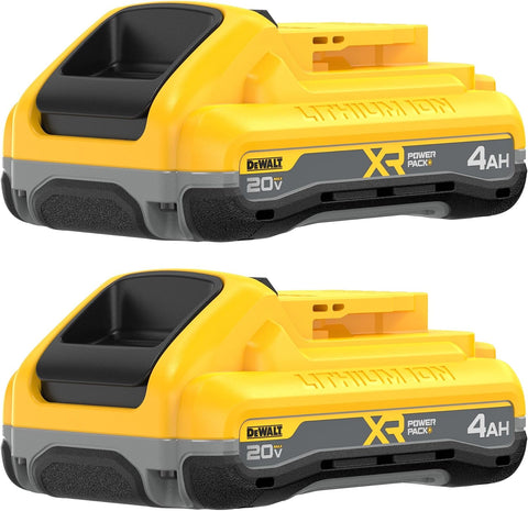 DEWALT 20V MAX XR POWERPACK™ Battery, 4Ah Lithium Ion, 50% More Power, Compatible with All 20V MAX Tools, 2 PK (DCB2104-2)