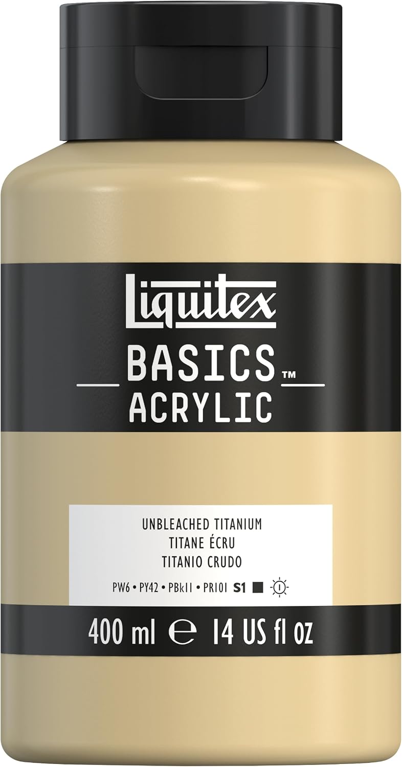 Liquitex BASICS Acrylic Paint, 13.5-oz Bottle, Unbleached Titanium