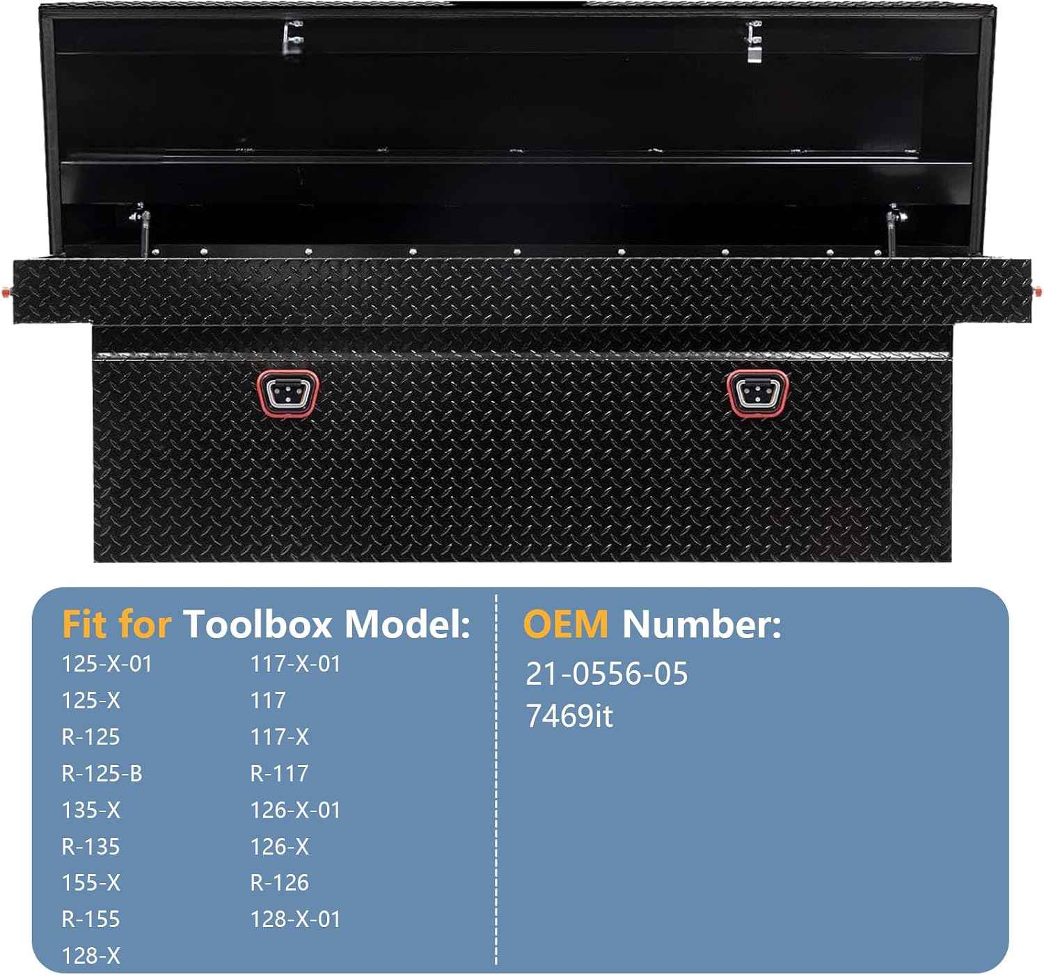 21-0556-05 7469it 13 Inch 67lb/300N Gas Strut Shock Spring Lift Support for Tool Box Weather Guard Steel and Aluminum Saddle Box, Set of 2 by AUCLIDIS