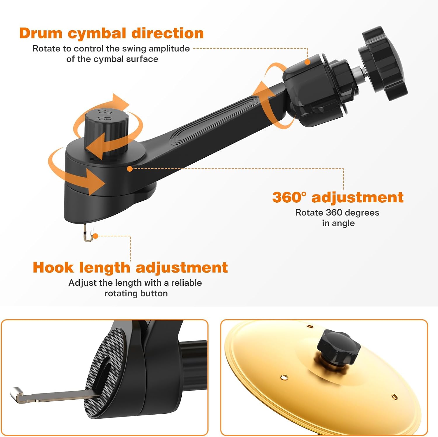 Car Cymbal Air Vent, Mini Drum Crash Cymbal Set with Mini Drum Stick, Funny Musical Instruments Gadget for Drummer Music Lovers Gift, Compact Durable Car Accessory for Most Vehicles(Gold)