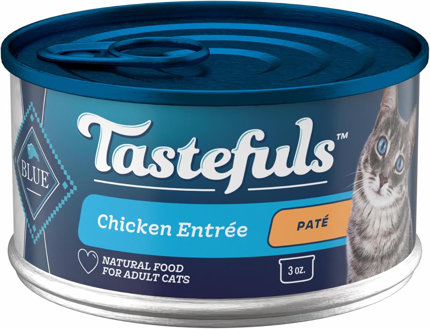 Blue Buffalo Tastefuls Chicken Paté Wet Cat Food for Adult Cats, Real Chicken First, Made with Natural Ingredients Enhanced with Vitamins, Minerals & Other Nutrients, 3-Ounce