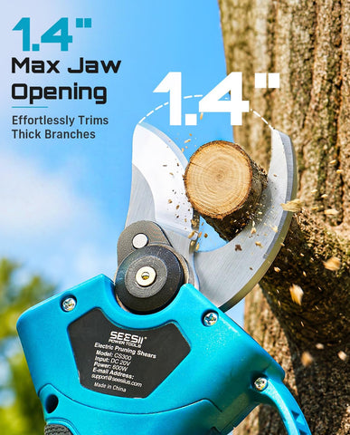 SEESII Electric Pruning Shears, 1.4" Cutting Cordless Pruner for Gardening