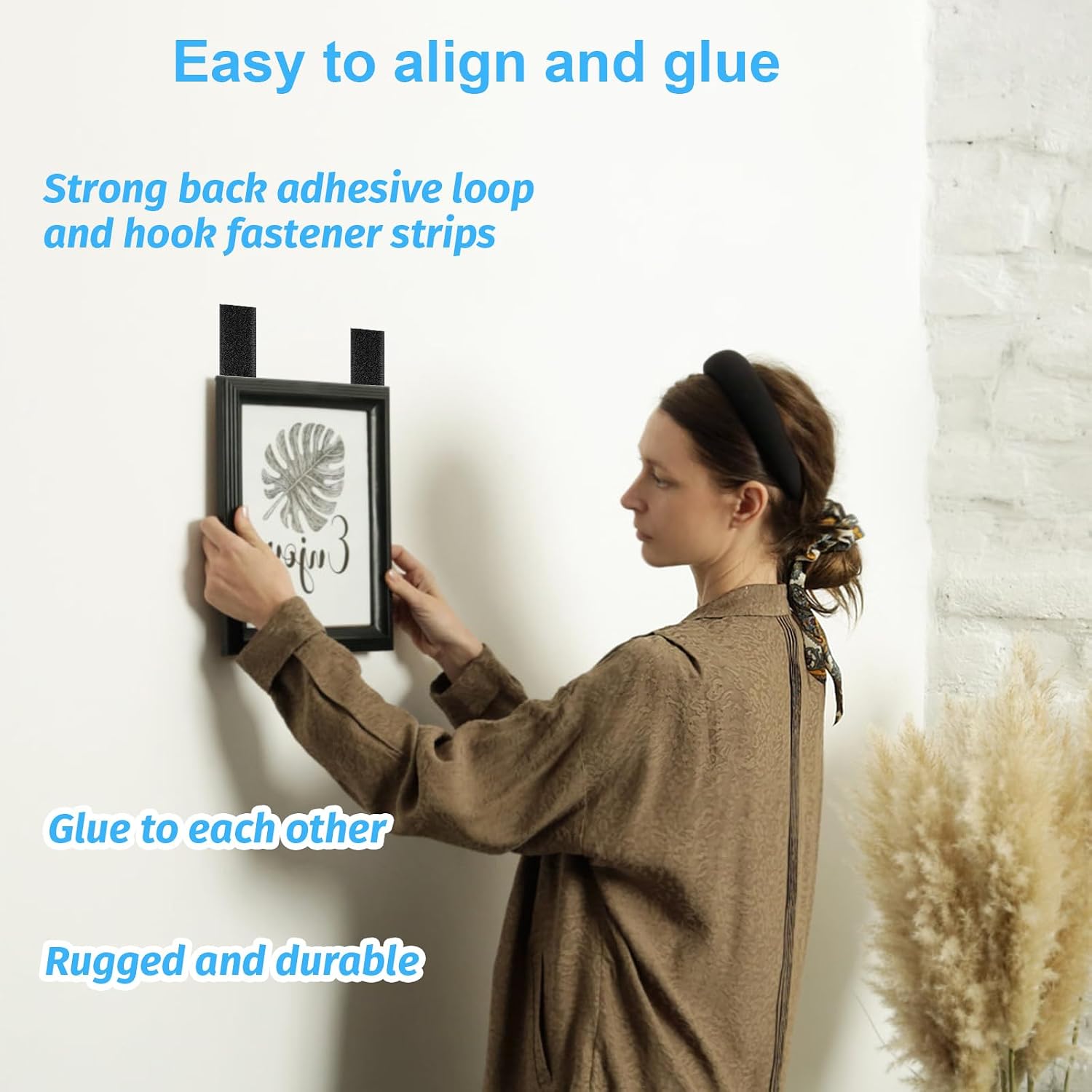 32 Sets 1x4 Inch Hook and Loop Strips with Adhesive Heavy Duty Tape, Black