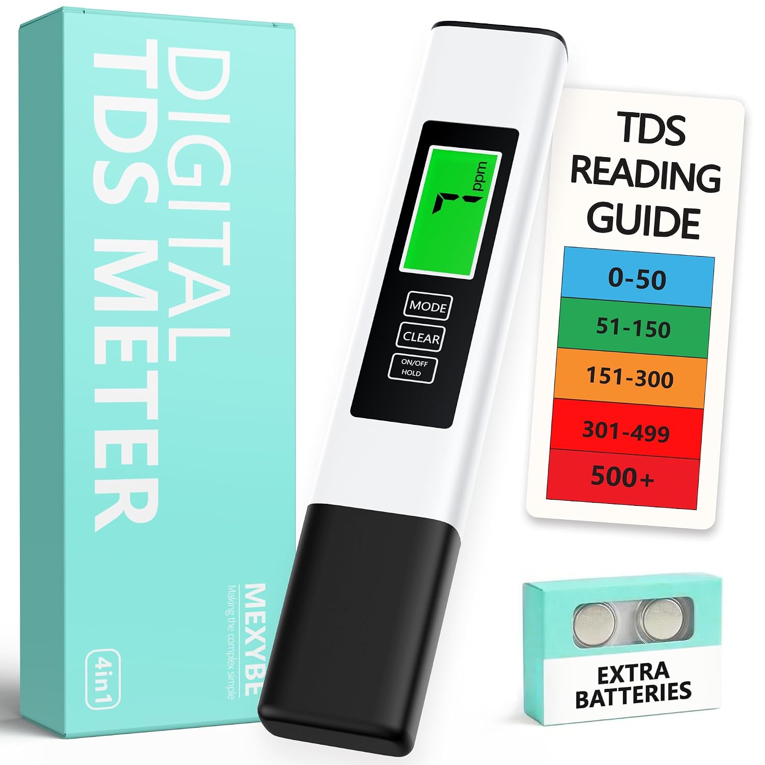 2026 All-New 4 in 1 Tds Meter Digital Water Tester - Accurate and Reliable TDS EC & Temp(°C,°F) Meter - 0-9999ppm - Professional Testing for Drinking Water, RO/DI System, Aquariums etc