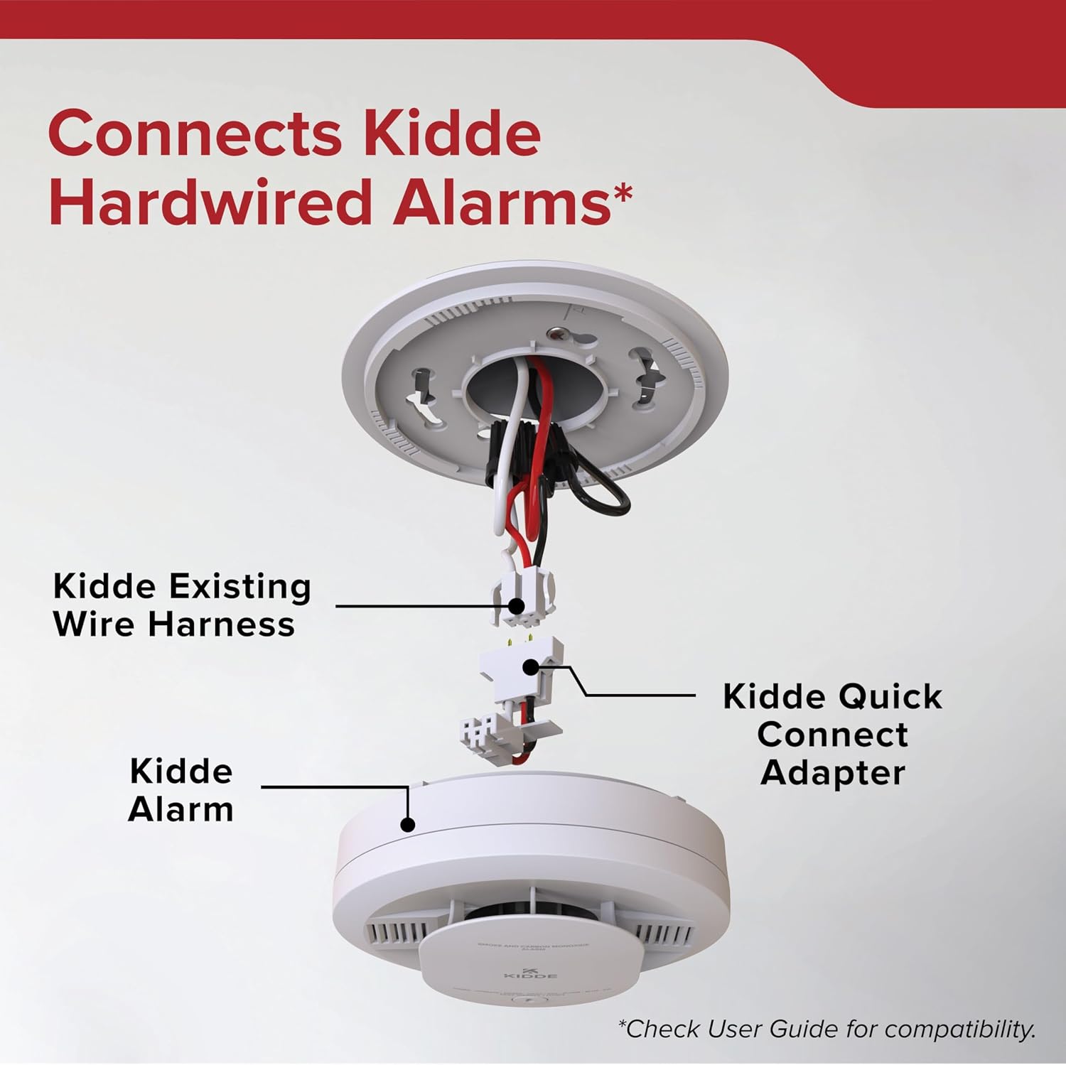 Kidde Quick Connect Smoke Detector Adapter Plug, Smoke Alarm Wiring Harness, Compatible with Kidde Hardwired Smoke, Carbon Monoxide, & Combination Smoke & Carbon Monoxide Detectors