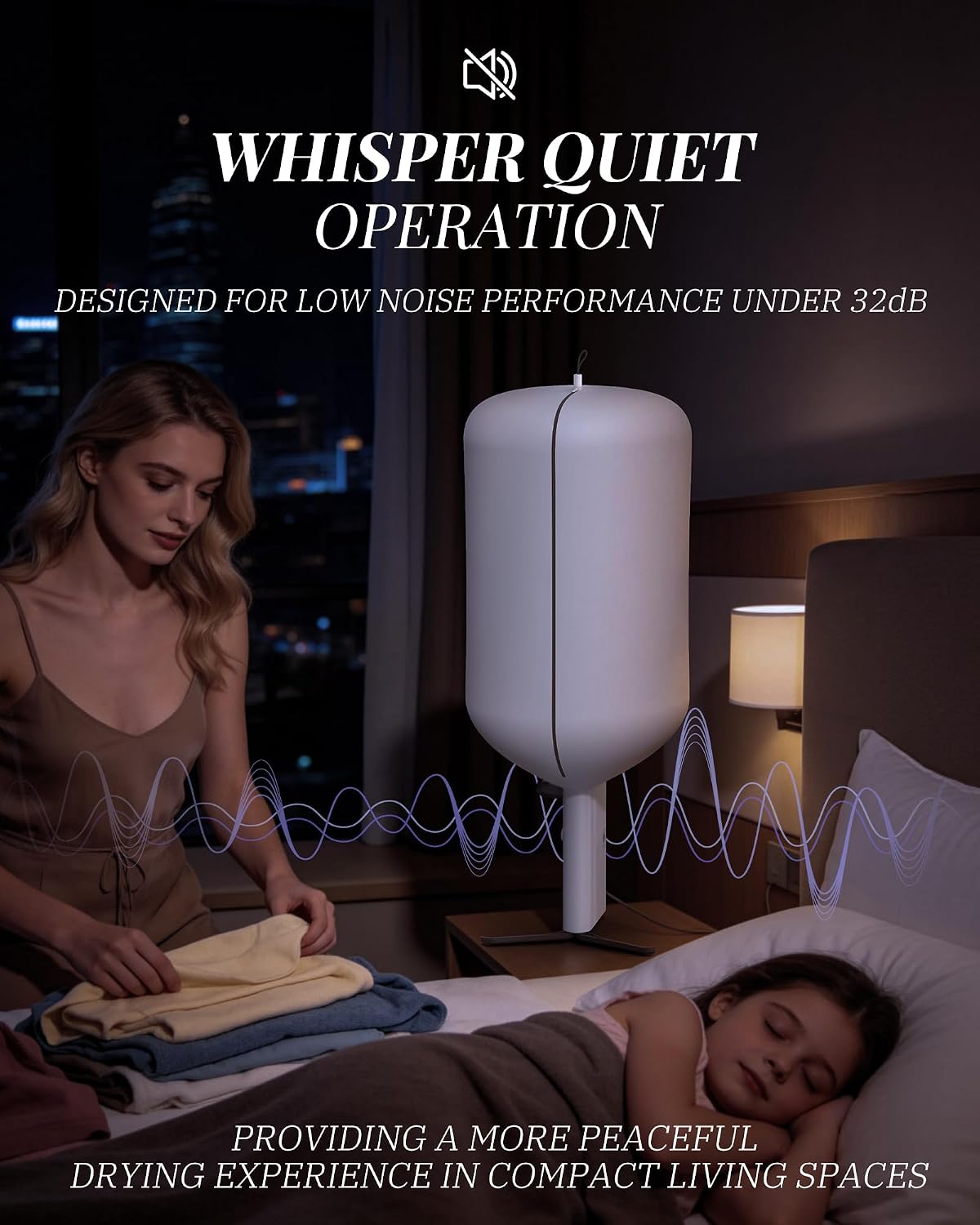 Portable Dryer for Clothes, 3/6/9-Hr Timer, Fragrance Disc, UV Care Light