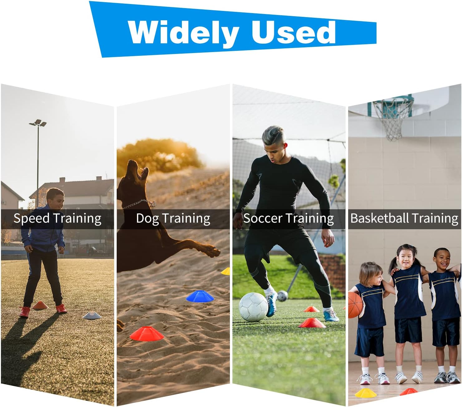 25/50/100pcs Disc Cones, Agility Soccer Cones with Carry Bag and Holder