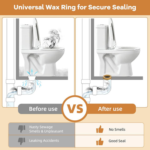 Hibbent 2 Pcs Toilet Wax Ring Replacement Kit, Wax Ring for Toilet