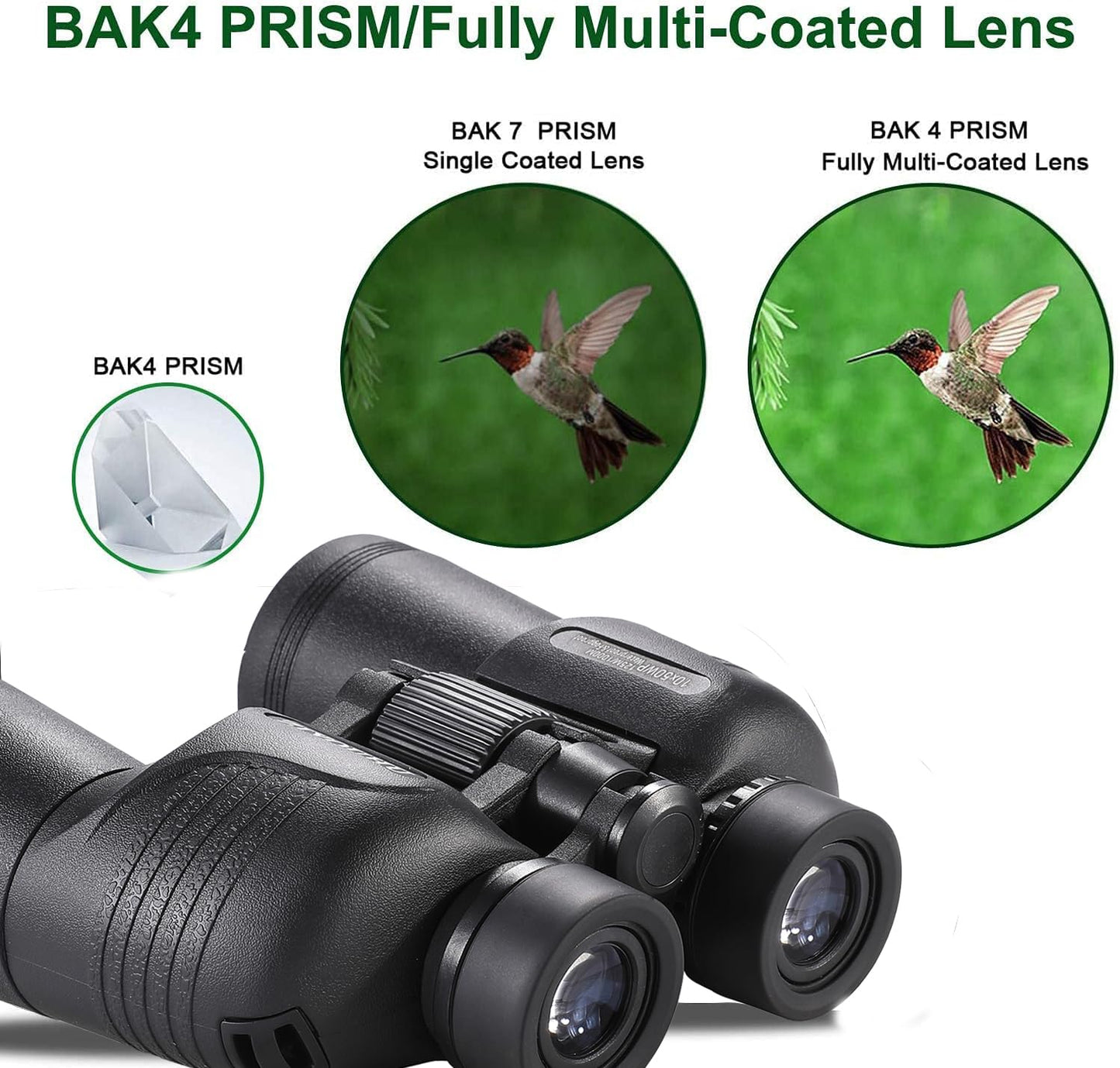 ZIYOUHU Binoculars DE10x50 HD High Binoculars for Adults and Kids,Compact Binoculars with Low Light Night Vision,Paul Large Objective Telescope Patrol Mirror for Bird Watching,Hunting