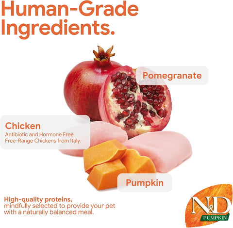 Farmina N&D Dog Dry Grain Free Pumpkin Mini Chicken & Pomegranate 15.4 Pounds