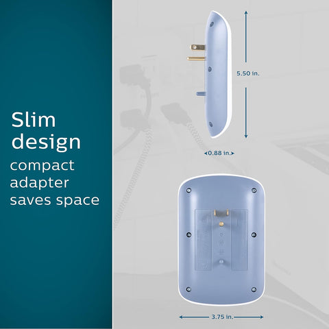 Philips 6-Outlet Extender Surge Protector, 2 Pack, Wall Tap, 900 Joules