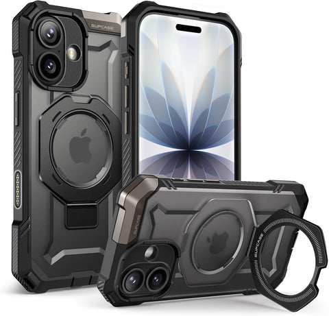 SUPCASE for iPhone 17 Case with Stand & Camera Control Button, Black