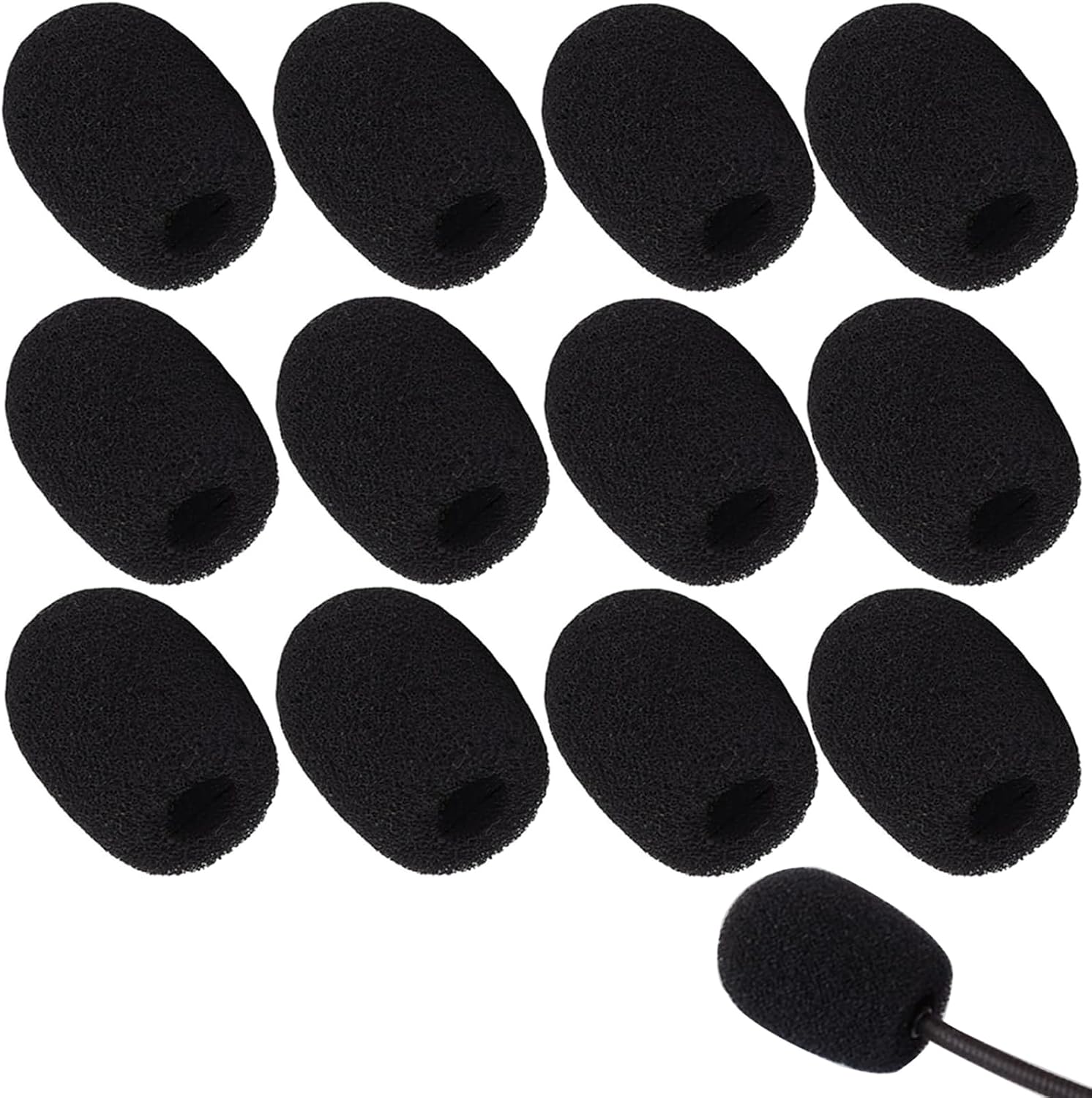 12 Pack Microphone Covers Foam, Noise Reduction Mic Cover, for Lapel and Headset Microphones Windscreen