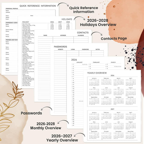 2026-2028 Monthly Planner - Jul. 2026 - Jun. 2028, Large 11'' x 8.5''
