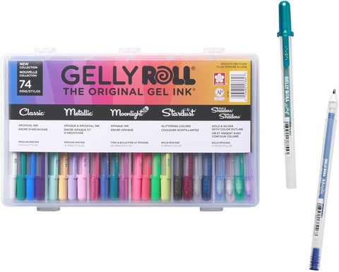 SAKURA Gelly Roll Gel Pens Gift Set, Assorted Colors, 74 Pack