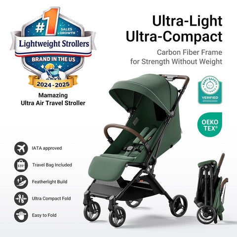 Mamazing Ultra Air Lightweight Baby Travel Stroller with Carbon Fiber Frame