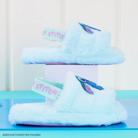 Disney Stitch Women's Fluffy Slippers, Comfy Mule House Shoes - Gifts for Women