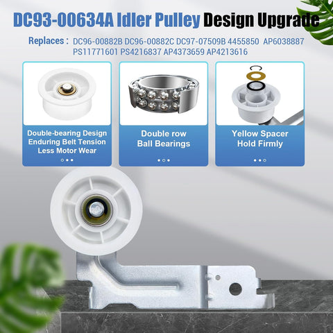 Upgraded Sam-Sung Dryer Repair Kit for DC97-16782A Samsung Dryer Roller