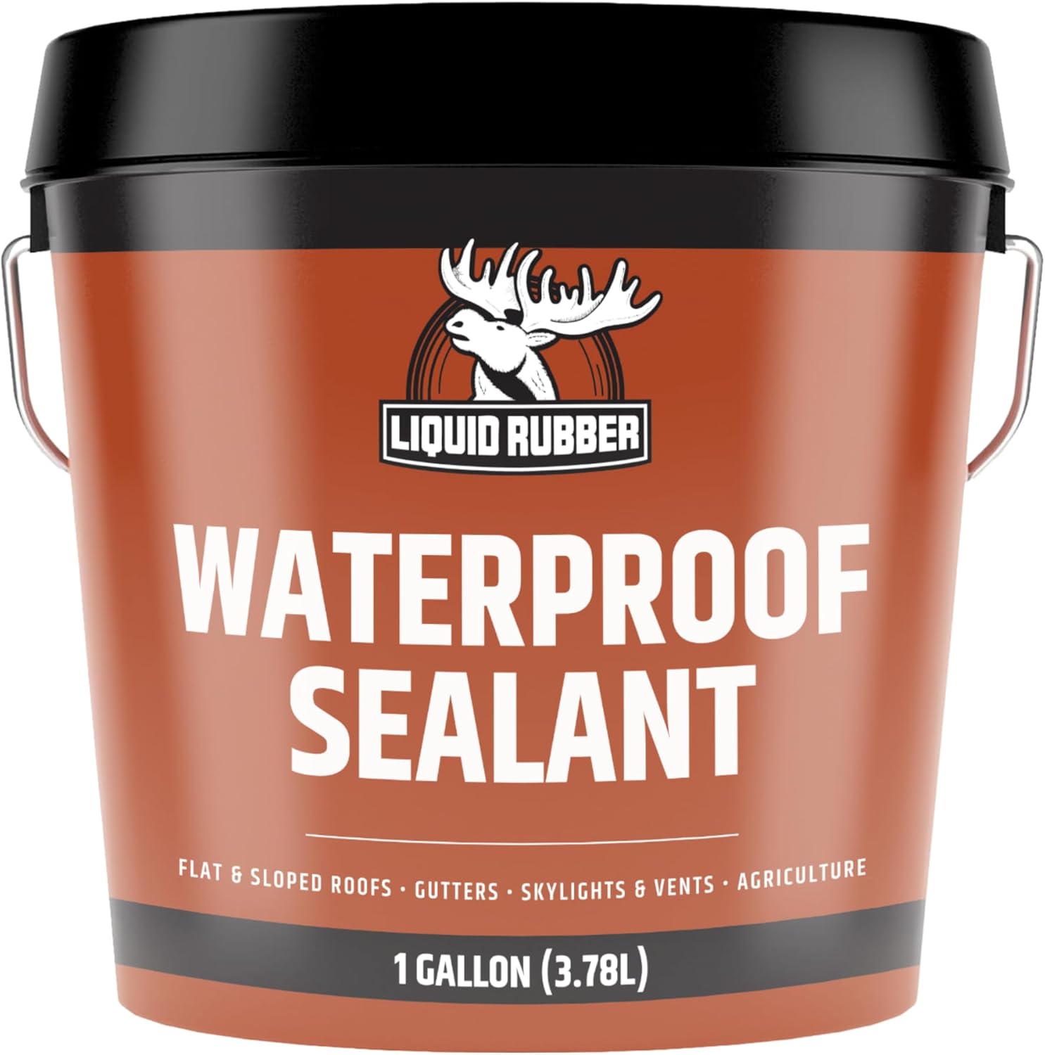 Liquid Rubber Waterproof Sealant - Roof & Gutter Coating, Black, 1 Gallon