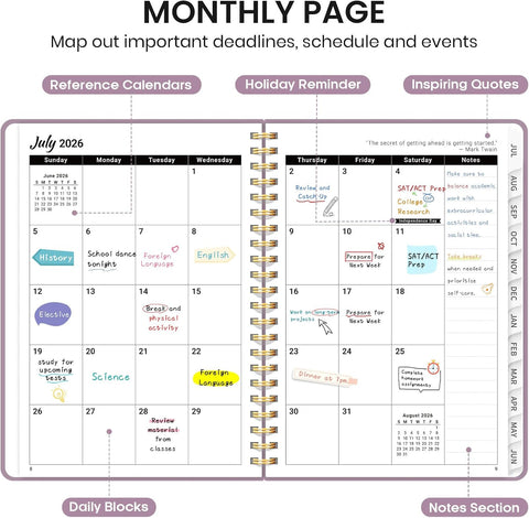 Taja Planner 2026-2027, Jul 2026-Jun 2027 Monthly & Weekly Calendar Book