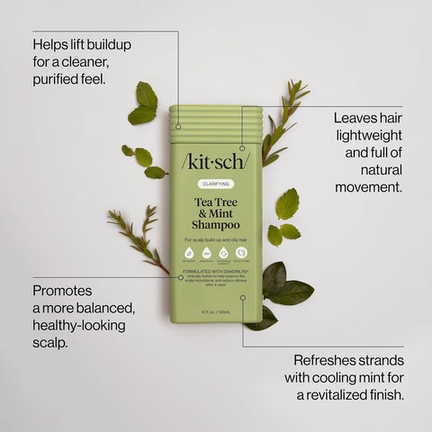 Kitsch Tea Tree & Mint Shampoo for Women & Men – Made in USA – 12.3 oz