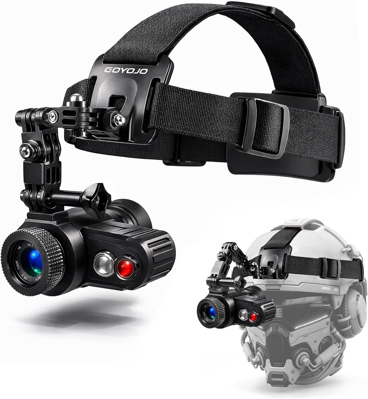 Head-Mounted Night Vision Monocular Goggles with Elastic Head Strap, Default 7X Magnification, Digital Infrared NVG Equipment 1148FT Range with 1.54in HD Screen, Rechargeable for Ghost Hunting Camping