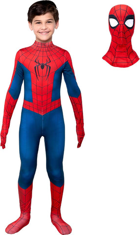 MARVEL Spider-Man Brand New Day Official Youth Zentai Halloween Costume-Deluxe Two-Way Stretch Spandex with Zippers Openings
