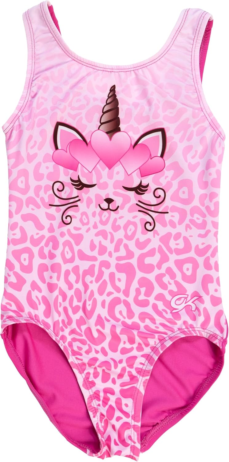 GK Stars Gymnastics & Dance Leotard for Girls and Toddlers - Activewear One Piece Outfit in Fun Colorful Prints