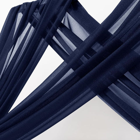 Sheer Gauze Wedding Arch Draping Fabric 29" x 20 FT 2 Panels Navy Blue