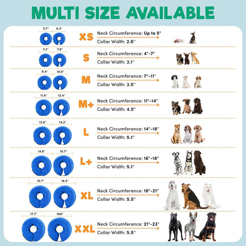 BENCMATE Inflatable Dog Cone Collar Alternative After Surgery X-Small, Blue