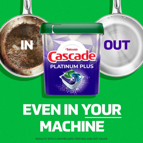 Cascade Platinum Plus Dishwasher Pods, Dishwasher Detergent, Dishwasher Soap, Dish Tabs, Dishwashing Tablets, Dish Detergent, Fresh, Actionpacs, 62 Count