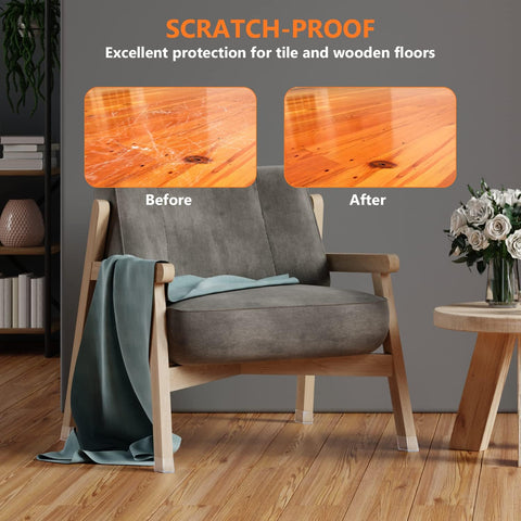 BAIPOK 36pcs Square Chair Leg Floor Protectors for Hardwood Floors