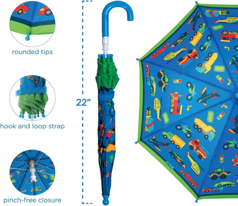 Stephen Joseph, Toddler and Little Kid Umbrella with Pinch Free Closure and Colorful Design