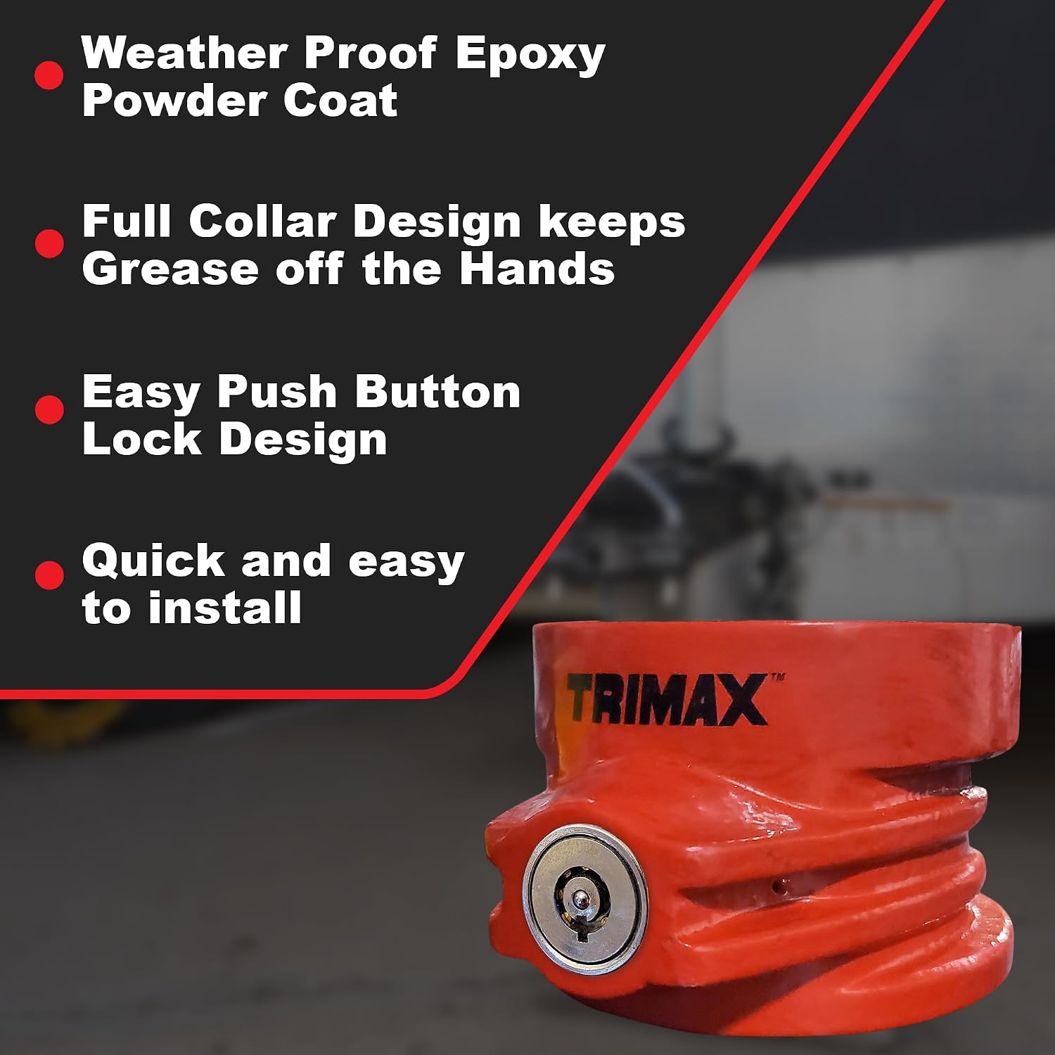 TRIMAX TFW80HD 5th Wheel King Pin Lock, Red