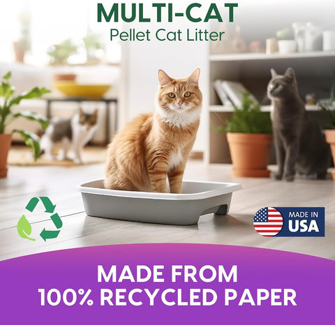 Fresh News Multi-Cat Pellet Non-Clumping Paper Cat Litter, 25 Pound