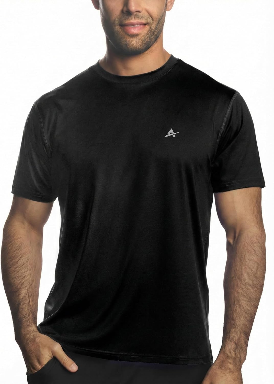 Arctic Cool Men’s Crew Neck Instant Cooling Moisture Wicking Performance UPF 50+ Short Sleeve Workout Shirt
