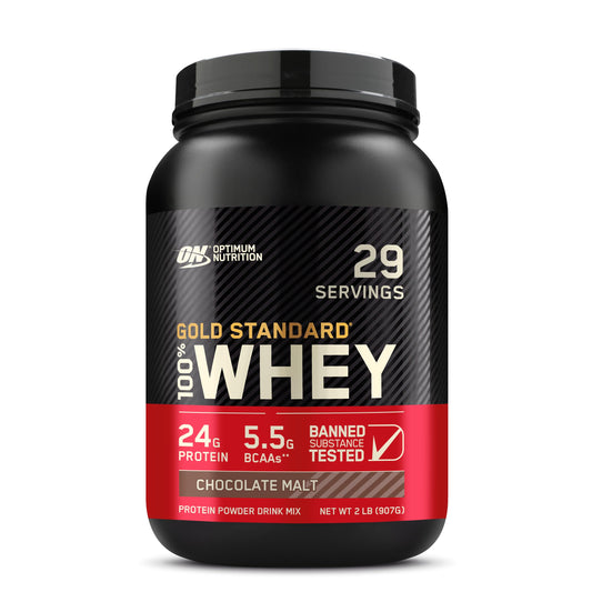 Optimum Nutrition Gold Standard 100% Whey Protein Powder, Chocolate Malt, 2 Pound (Packaging May Vary)