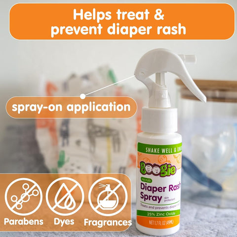 Boogie No-Rub Diaper Rash Spray for Babies - 1.7 fl oz (3 Pack)