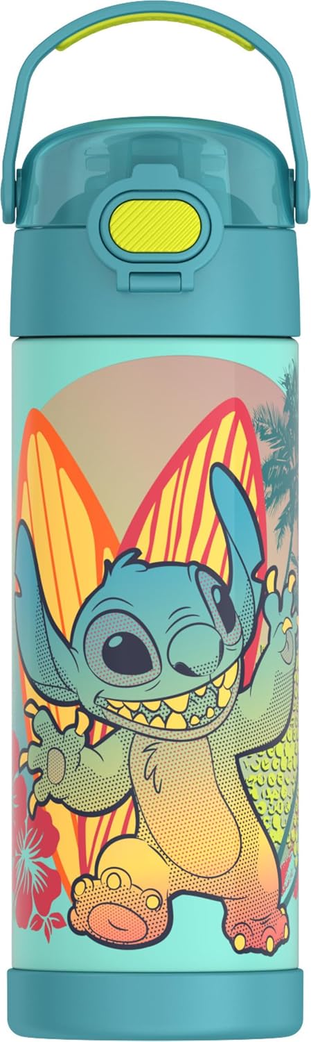THERMOS FUNTAINER Water Bottle with Spout, 16oz, Stitch