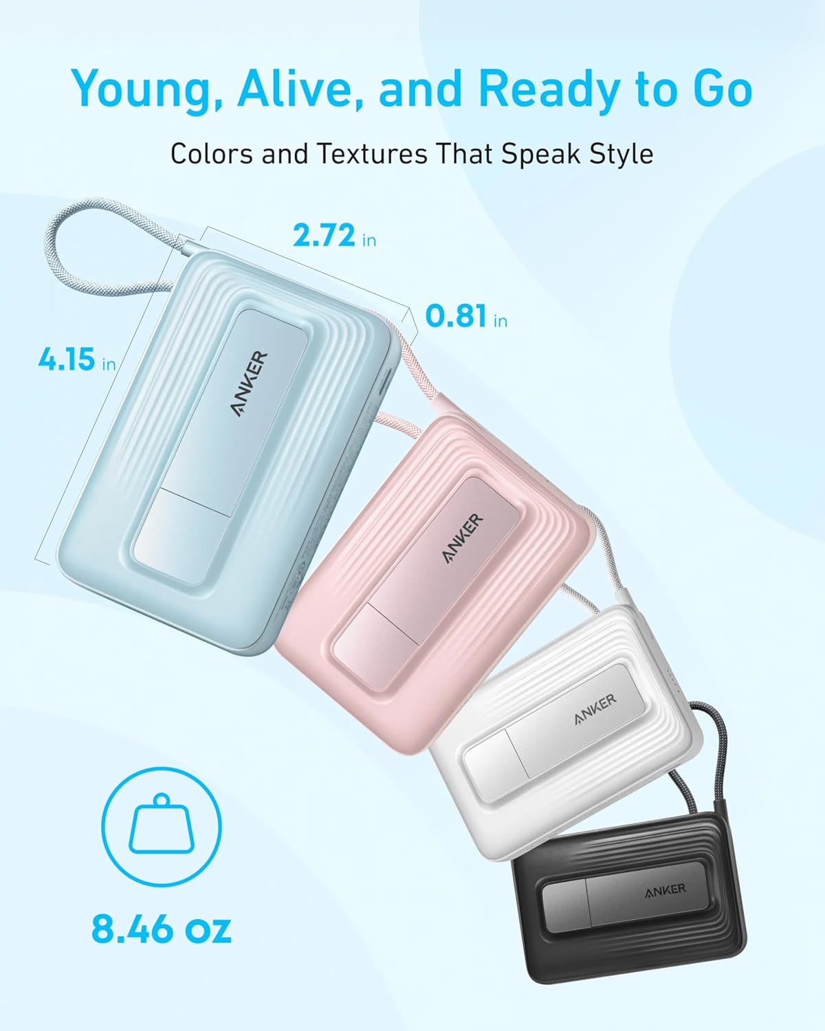 Anker Zolo Magnetic Power Bank, 10,000mAh Wireless Portable Charger