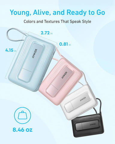 Anker Zolo Magnetic Power Bank, 10,000mAh Wireless Portable Charger
