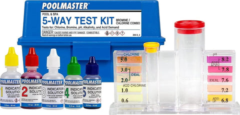Poolmaster 5-Way Pool & Spa Water Test Kit with Liquid Reagents