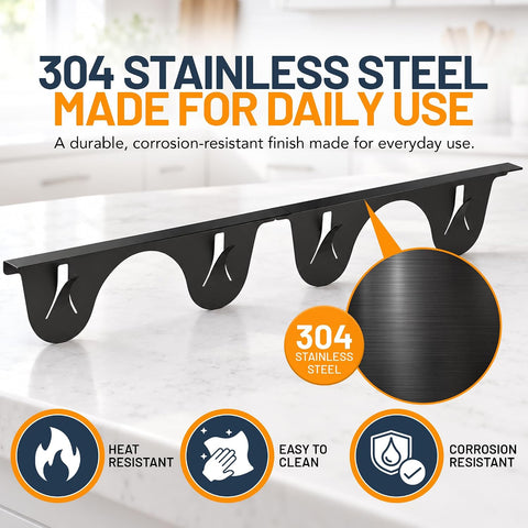 Linda’s Essentials Stainless Steel Stove Gap Covers (2 Pack) Adjustable Length 13.8" to 27.5" Stove Gap Covers Stainless Steel, Steel Adjustable Stove Gap Covers, Counter, Oven & Stove Gap Filler